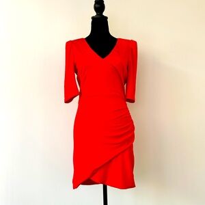 NWOT, Alice + Olivia, Red cocktail dress, with exposed back zipper